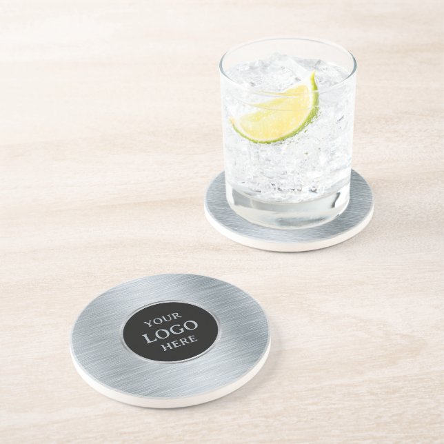 Grey Brushed Metal Coaster (Side)