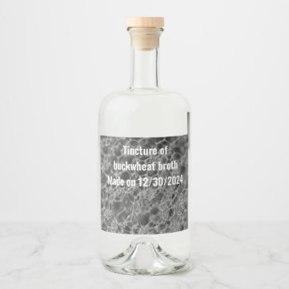 Grey Bubble Design Liquor Bottle Label