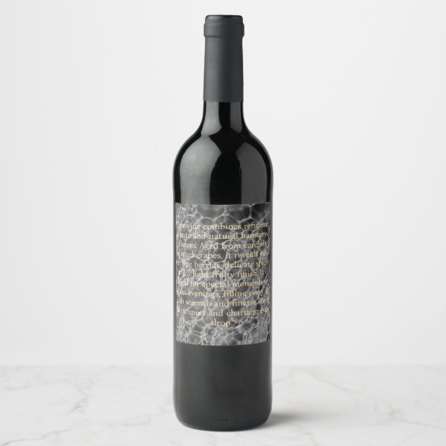 Grey Bubble Design Wine Label (Front)
