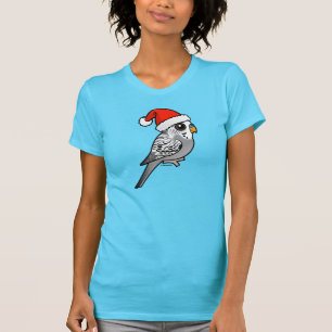 Grey Budgie Santa Claus T-Shirt