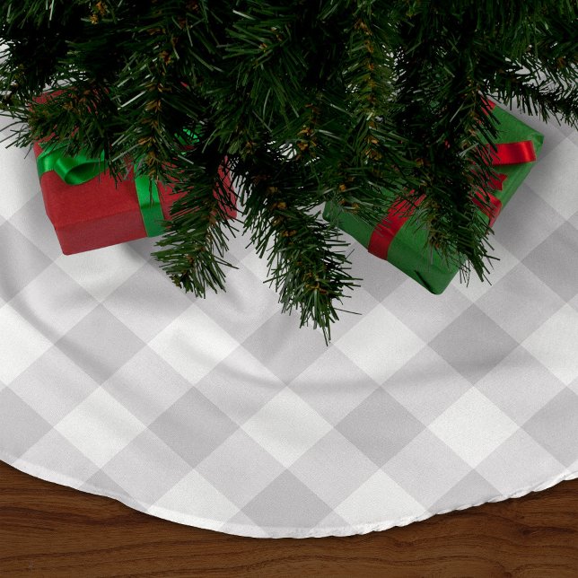 Grey Buffalo Check | Farmhouse Holiday Brushed Polyester Tree Skirt (Creator Uploaded)