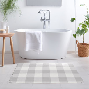 Grey Buffalo Check   Modern Farmhouse Bath Mat