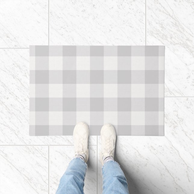 Grey Buffalo Check | Modern Farmhouse Doormat (Indoor)