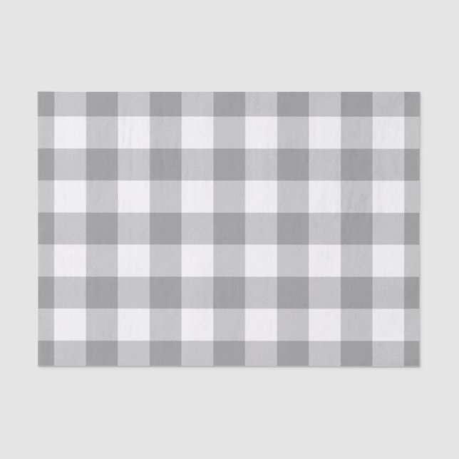 Grey Buffalo Check Plaid Rustic Farmhouse Tissue Paper (Front)