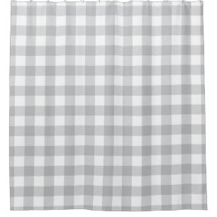 Grey Buffalo Plaid Chequered Pattern Shower Curtain