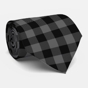 Grey Buffalo Plaid Tie