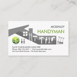 Grey Building Home Landscape Handyman Tools Business Card