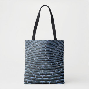 Grey building under clear blue sky tote bag