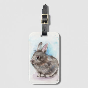 Grey Bunny Luggage Tag