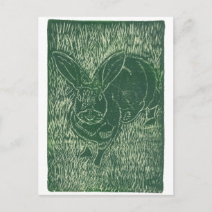 Grey Bunny Rabbit In The Grass Postcard