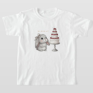 Grey Bunny & Wedding Cake - Cherry Dream Kawaii T-Shirt