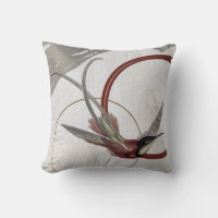 Grey & Burgundy Artistic Hummingbird Design