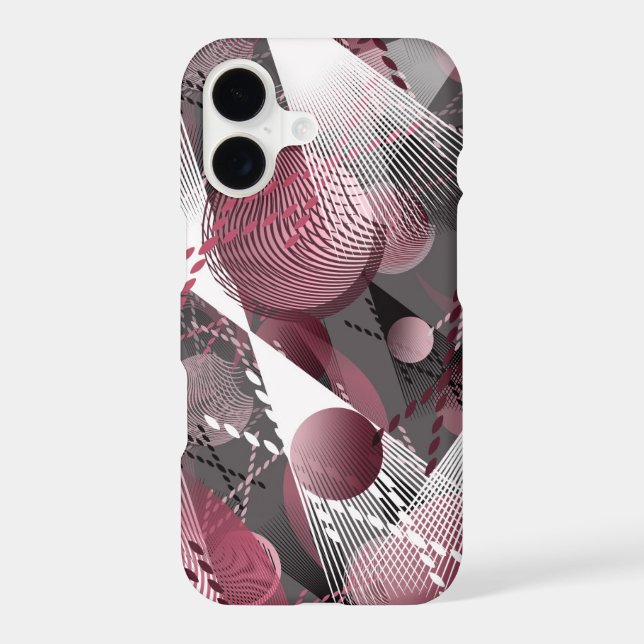 Grey, Burgundy, white abstract pattern. (Back)