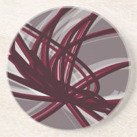Grey & Burgundy Wine Coloured Abstract Ribbons Coa
