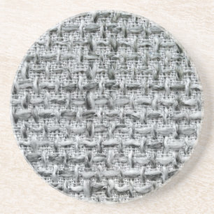 Grey Burlap Coaster