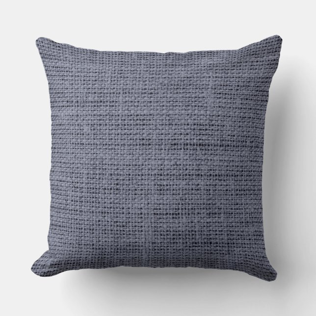 Grey Burlap Linen Rustic Jute Cushion (Front)