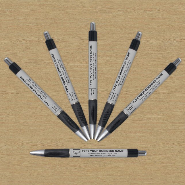Grey Business Brand on Pen (Pen with gray barrel and your business brand)