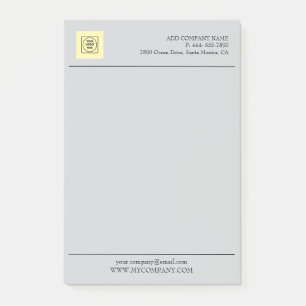 Grey Business Logo Branding Minimal letterhead Post-it Notes