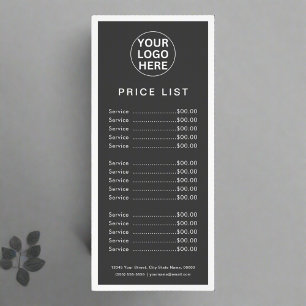 Grey Business Logo l Professional Price List Menu