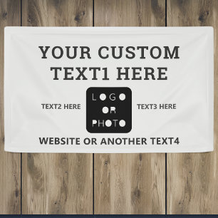 Grey Business Logo Photo Simple Banner