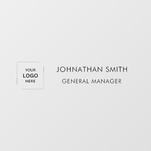 Grey Business Logo Professional Name Plate Window