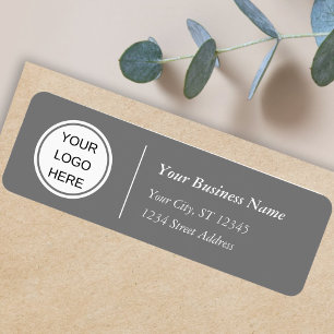 Grey Business Logo Professional Return Address 