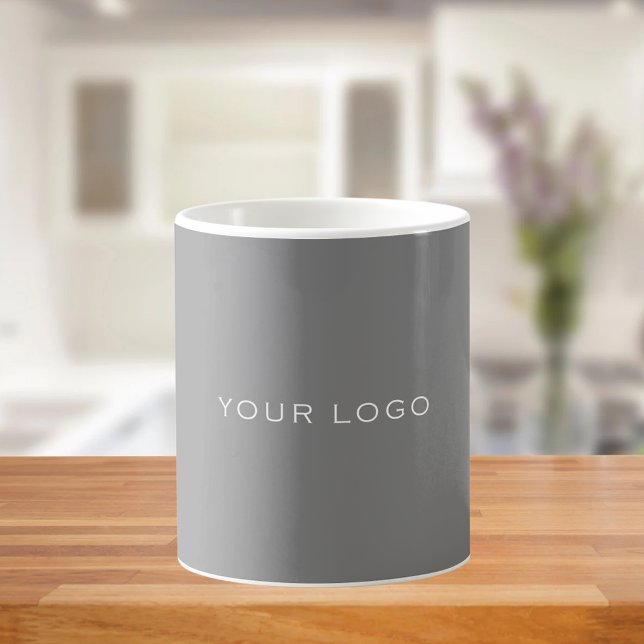 Grey business logo rectangular coffee mug (Creator Uploaded)
