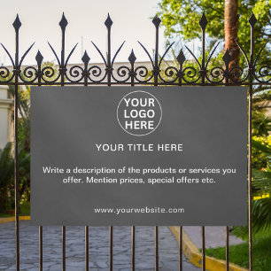 Grey business Logo Text Professional Advertising Banner