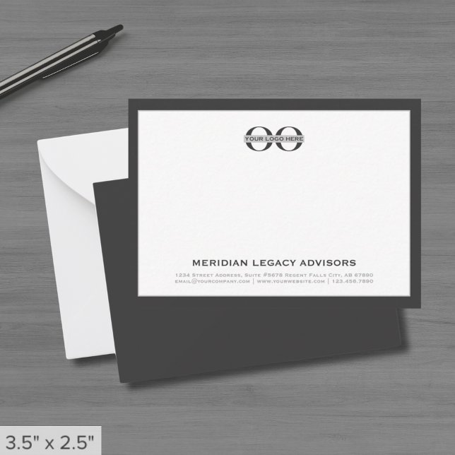 Grey Business Note Card with Logo (Creator Uploaded)