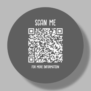 Grey Business QR Code Scannable Classic Round Sticker
