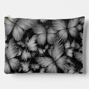 Grey Butterflies Print Accessory Pouch