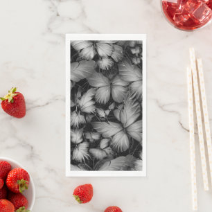 Grey Butterflies Print Napkin