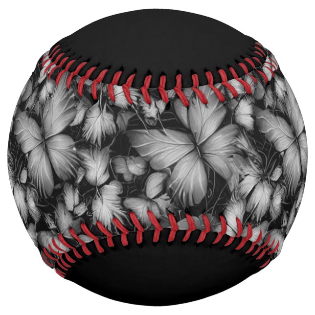 Grey Butterflies Print Softball (Front)