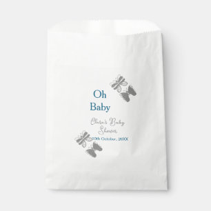 Grey butterfly blue baby shower oh baby modern ext favour bags