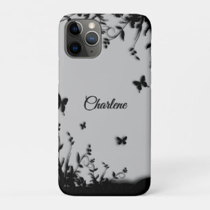 Grey Butterfly Garden Personalised   Case-Mate iPhone Case