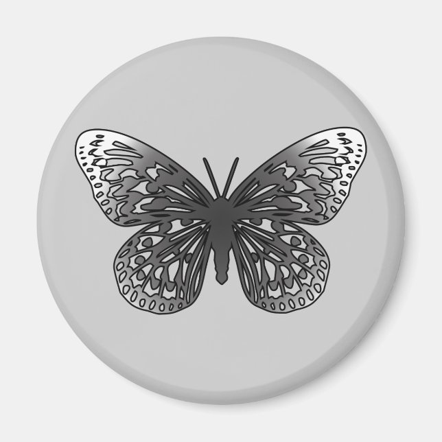 Grey Butterfly Magnet (Front)