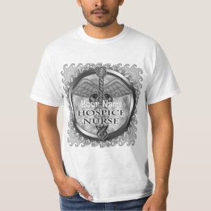 Grey caduceus Hospice Nurse T-Shirt