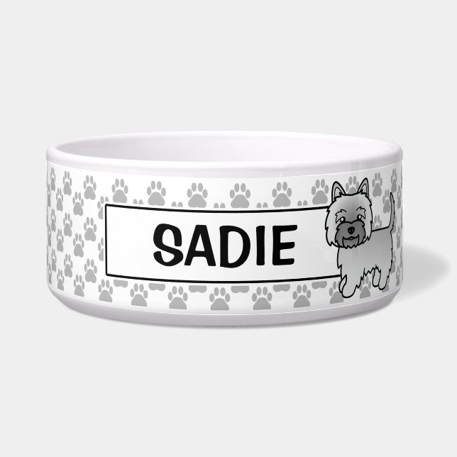 Grey Cairn Terrier Cartoon Dog Illustration (Front)