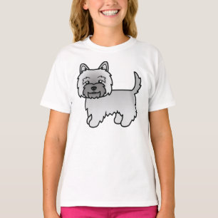 Grey Cairn Terrier Cute Cartoon Dog T-Shirt