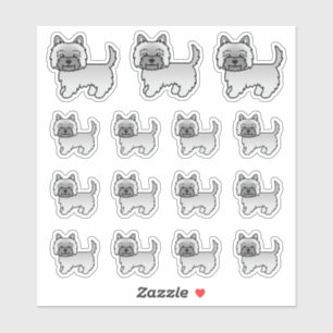 Grey Cairn Terrier Cute Cartoon Dogs