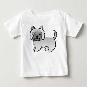 Grey Cairn Terrier Dog Adorable Cartoon Drawing Baby T-Shirt