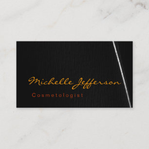 Grey Calligraphic Cosmetologist Business Card