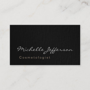 Grey Calligraphic Cosmetologist Business Card