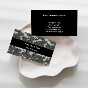 Grey Camo, Camouflage, Military, Army Business Card