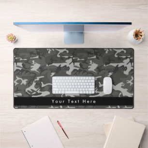 Grey Camo, Camouflage, Military, Army Desk Mat