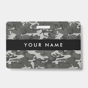 Grey Camo, Camouflage, Military, Army ID Badge