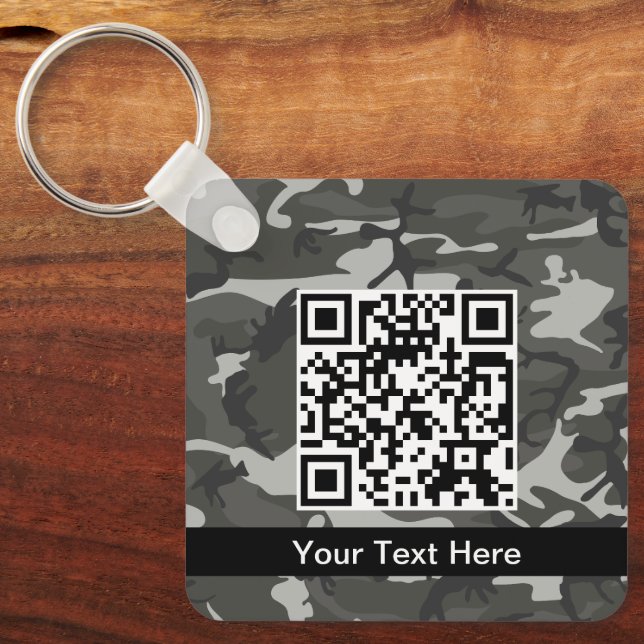Grey Camo, Camouflage, Military, Army Key Ring (Front)