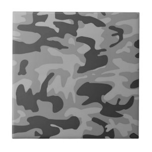 Grey Camo Grey Camouflage Pattern Tile