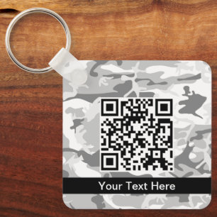 Grey Camo, Winter Camo, Snow Camouflage, Military Key Ring