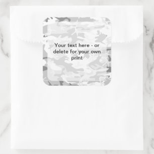 Grey Camo, Winter Camo, Snow Camouflage, Military Square Sticker